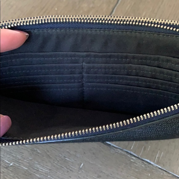 Coach Navy/Metallic Leather Double Wristlet, Large - Picture 4 of 8